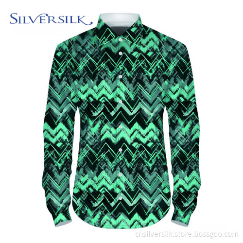 Custom printed long sleeve polyester shirt